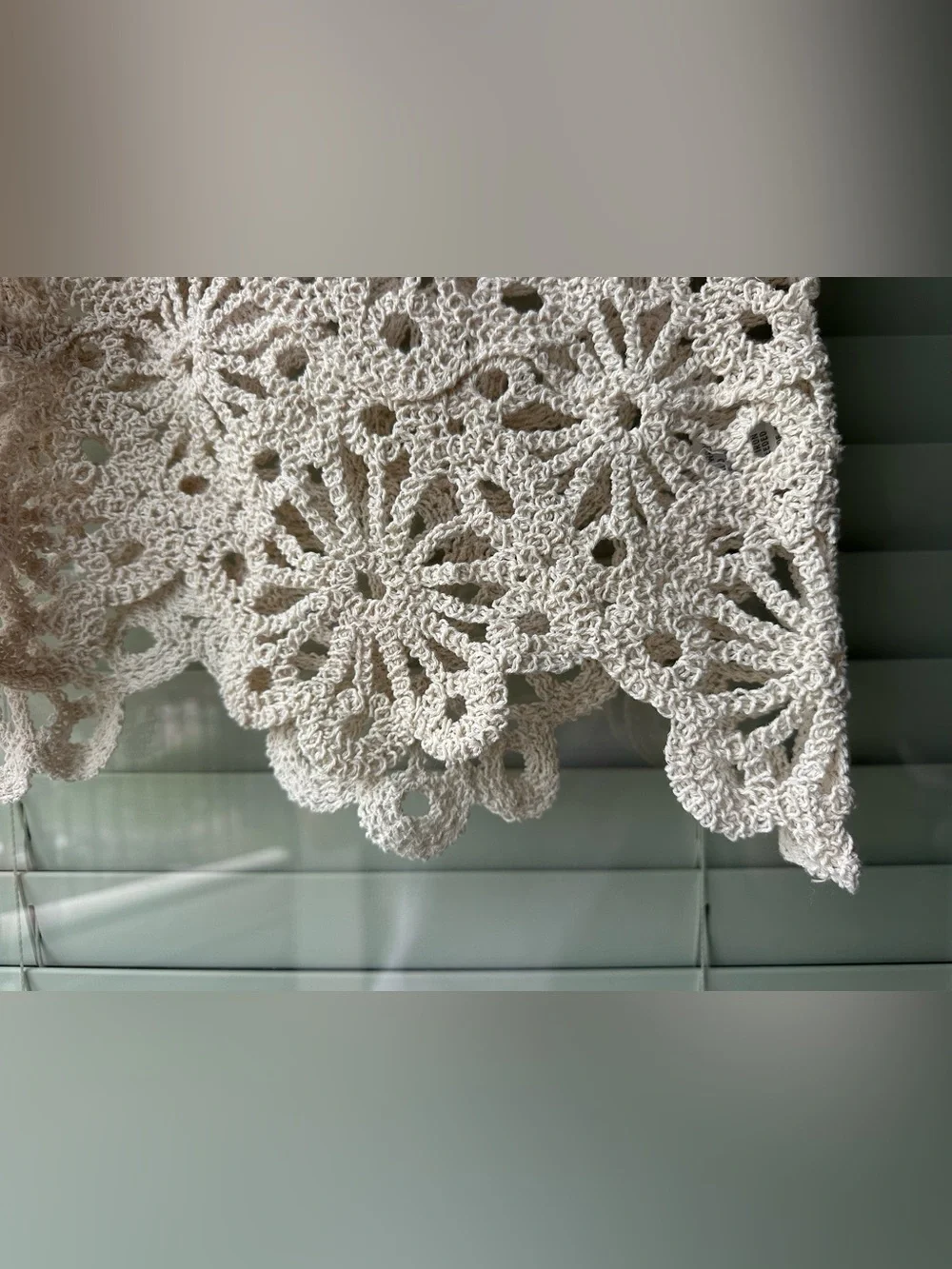 Rebellion Cotton Crochet Cream Tank Top - Picture 7 of 7